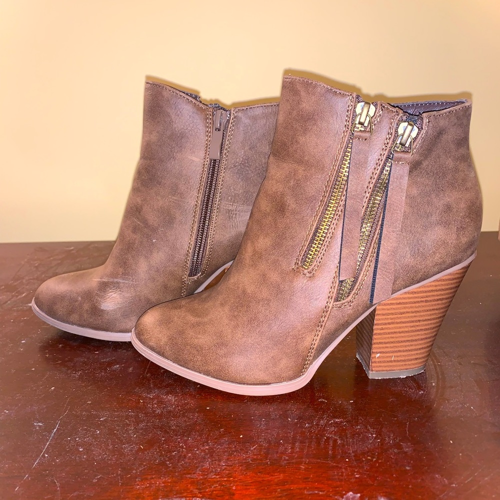 Brown Leather Booties